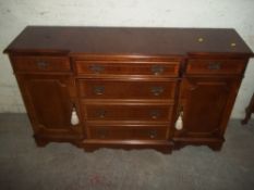 A BREAKFRONT REPRODUCTION SIDEBOARD