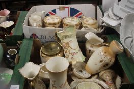 TWO TRAYS OF CROWN DEVON CERAMICS