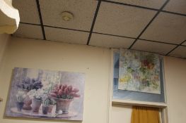 A PAIR OF CANVAS PICTURES