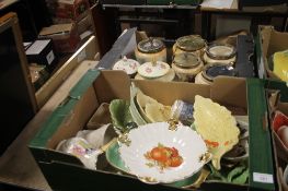 TWO TRAYS OF CROWN DEVON CERAMICS