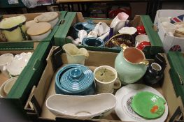 TWO TRAYS OF CROWN DEVON CERAMICS