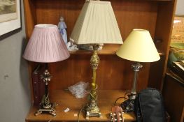 THREE MODERN TABLE LAMPS