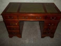 A REPRODUCTION TWIN PEDESTAL DESK