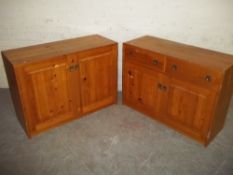 TWO MODERN PINE CUPBOARDS