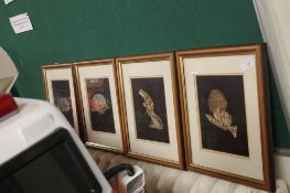FOUR FRAMED WILDLIFE PRINTS
