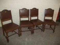FOUR OAK ANTIQUE DINING CHAIRS