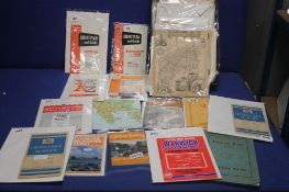 A COLLECTION OF 10 ORDNANCE SURVEY MAPS/ STREET PLANS, together with a collection of larger maps