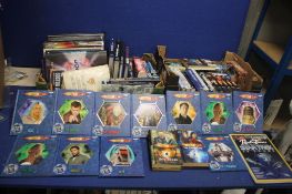 TWO TRAYS OF DOCTOR WHO HARDBACK AND PAPER BACK BOOKS (TRAYS NOT INCLUDED)