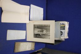 A TRAY OF ASSORTED EPHEMERA, to include legal Documents, photographs, magazines etc