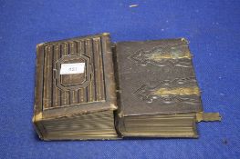 TWO VICTORIAN LEATHER BOUND PHOTOGRAPH ALBUMS, containing Cartes De Visites Cabinet Cards