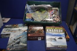 A COLLECTION OF FIVE BOXED WARGAMES GAMES, to include Kharkev 1943, Storm Above the Reich, etc
