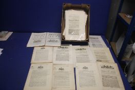 A TRAY OF GEORGII II BOOK PLATES ETC