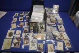 A BOX OF VICTORIAN AND EDWARDIAN PHOTOGRAPHS IN MANY HUNDREDS, to include Cartes De Visites
