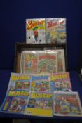 A TRAY OF COMICS to include Buster 1978, 1983, 1984, 1990 together with a small quantity of Bunty