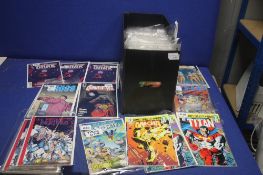 A BOX OF ASSORTED COMICS, to include Two Faces of Tomorrow, Titan, Nexman, Pink Tornado etc