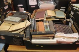 THREE TRAYS OF SCIENCE AND GEOGRAPHY BOOKS