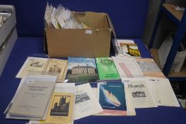 A TRAY OF BOOKLETS AND BROCHURES, to include where Shakespeare rests, Tewkesbury Abbey etc