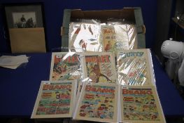 A TRAY OF COMICS to include The Hotspur 1954, 1958, 1946, 1948, 1949 etc together with Bullet 1976