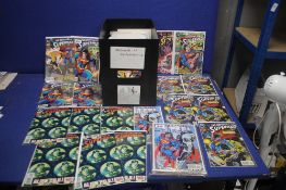 A COLLECTION OF DC SUPERMAN COMICS, to include Adventures of superman many duplicate copies
