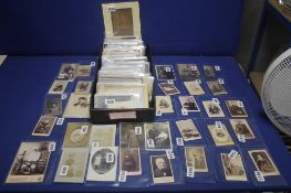 A BOX OF VICTORIAN AND EDWARDIAN PHOTOS AND CARTES DE VISITES, in many hundreds