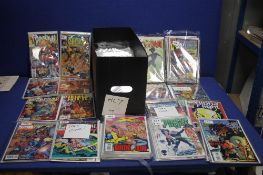 A BOX OF MARVEL COMICS, to include Avengers, Generation X, Spider Woman, X Man, Alpha Fight,