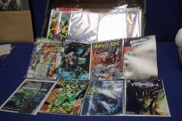 A TRAY OF MISCELLANEOUS COMICS, to include Suicide Squad, Savage Dragon, Mythos, Pulp the Griffin,