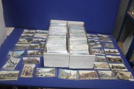 TWO BOXES OF BRITISH TOPOGRAHICAL POSTCARDS IN MANY HUNDREDS, mainly topographical to include