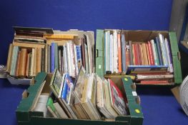 THREE TRAYS OF MISCELLANEOUS BOOKS, to include tales from Chaucer, Music interest etc