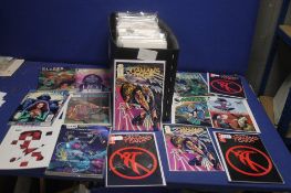 A TRAY OF ASSORTED COMICS, to include Shamans Tears, Arcanum, Exorsisters, Sea of Stars, etc