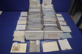 TWO BOXES OF ASSORTED LETTERS AND DOCUMENTS