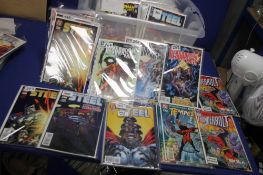 A TRAY OF DC COMICS, to include Steel, Resurrection Man, Thunderbolt, Black Lightning, Legion of