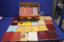 A BOX CONTAINING A QUANTITY OF HARD BACK BOOKS RELATING TO MUSIC, together with a collection of