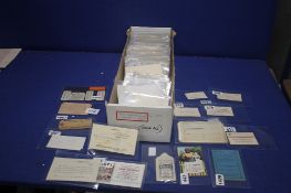 A BOX OF ASSORTED SHOP AND BUSINESS RECIEPTS, together with a collection of adverts