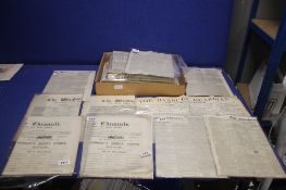 A BOX OF ASSORTED NEWSPAPER CUTTINGS, to include assassination of president Kennedy