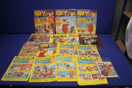 A COLLECTION OF COMICS, to include Play hour, Yogi bear, etc