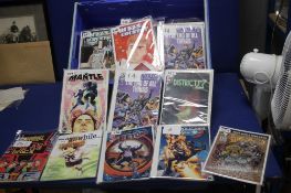 A TRAY OF MISCELLANEOUS COMICS, to include District, Sea of Red, Dreadstar, Angel, Escape, Beyond,