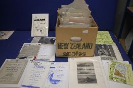 A TRAY OF MISCELLANEOUS EPHEMERA, to include theatre programmes, newspaper cuttings engravings etc