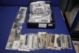 A BOX OF MILITARY POSTCARDS IN MANY HUNDREDS, together with a collection of photographs