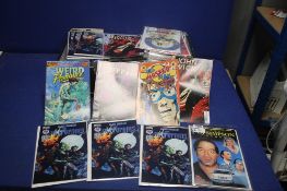 A TRAY OF ASSORTED COMICS, to include Nocturnals, The Simpson Story, Adam Wreck, The Warning,