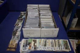 TWO TRAYS OF ASSORTED POSTCARDS IN MANY HUNDREDS, to include vintage examples from the early 1900s