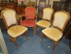 FOUR MODERN LOUIS XV STYLE CHAIRS