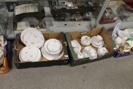 TWO TRAYS OF ASSORTED VILLEROY & BOCH TEA AND DINNERWARE