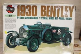 A BOXED AIRFIX 1930 BENTLEY 4.5L SUPERCHARGED 1/12 SCALE MODEL KIT - UNCHECKED
