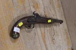 A 19TH CENTURY PERCUSSION PISTOL - AS FOUND