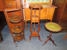 A MODERN TORCHERE, WINE TABLE AND DROPLEAF TABLE (3)