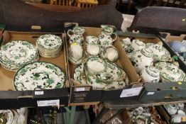 A LARGE COLLECTION OF MASONS IRONSTONE GREEN CHARTREUSE TO INCLUDE TUREENS, DINNER PLATES,
