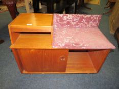 A RETRO TEAK TELEPHONE TABLE