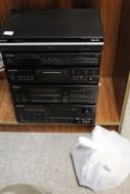 A SELECTION OF PIONEER STEREO SEPARATES TOGETHER WITH A SONY DVD RECORDER