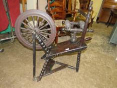 A VINTAGE SPINNING WHEEL
