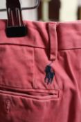 TWO PAIRS OF VINTAGE PLUS FOURS TOGETHER WITH A PAIR OF VINTAGE POLO BY RALPH LAUREN CHINOS AND A